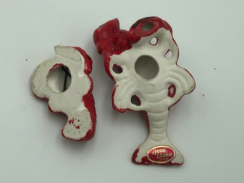 Vintage 2 Piece Bone China Red Lobster Figurine Ocean Decor 3" 2" JAPAN G - Picture 8 of 9