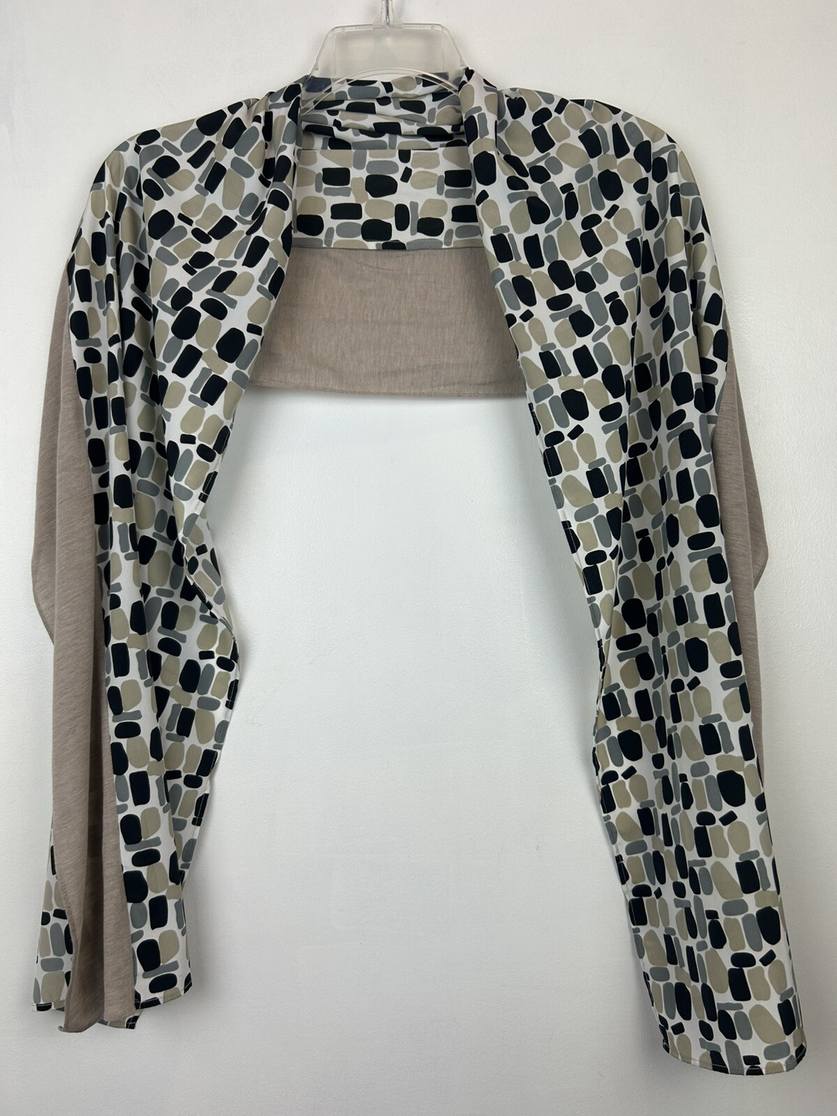 Echo Scarf Rectangle Beige Geometric Print 70" x … - image 1