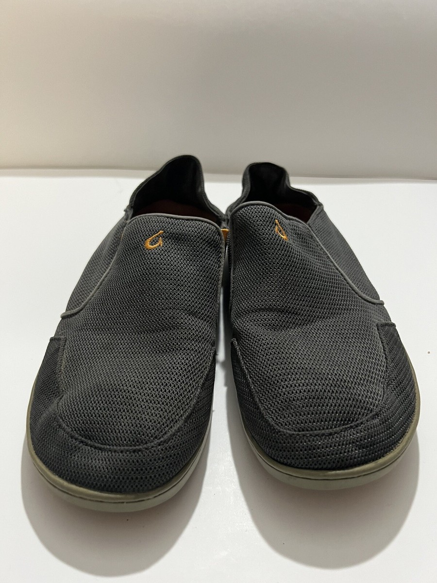 *New OluKai Nohea Mesh Shoes Mens Sz 10 Gray Slip On Casual Comfort Shoe Loafer Olukai Nohea Mesh Gray Slip On Loafer Walking Shoes Men main image 3
