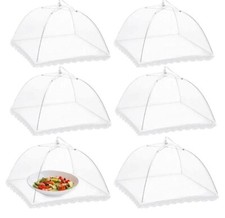WISDOMWELL Pop-Up Mesh Food Covers Tent Umbrella 6 Pack 17 inch Reusable and Col