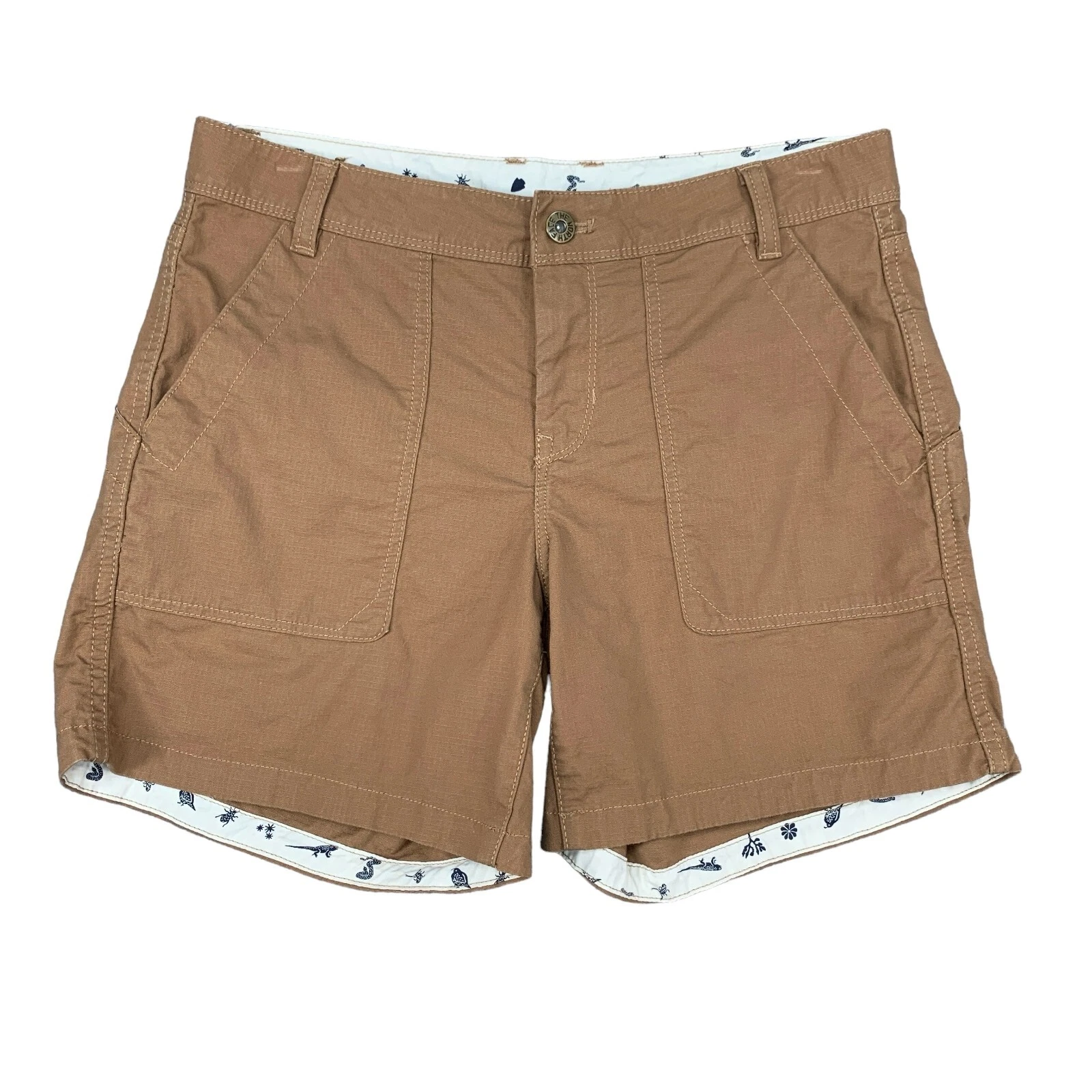 The North Face Short Women 2 Brown Ripstop Ridgeside Utility Pockets Lightweight