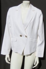  109 CHICO  S White Gold Rayon Linen Washable Clean Blazer Jacket Top size 1 8 10