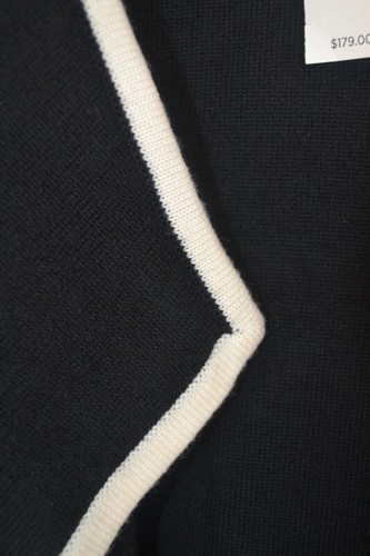 New!Talbots Comfy Cardigan merino wool sweater Blk & wht with tags- roomy sz ps - Picture 19 of 22