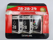 Genuine Lexmark 28 28 29 Black Color Triple Pack Ink Cartridges