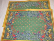 Two William Sonoma Floral Yellow Trimmed 100%...