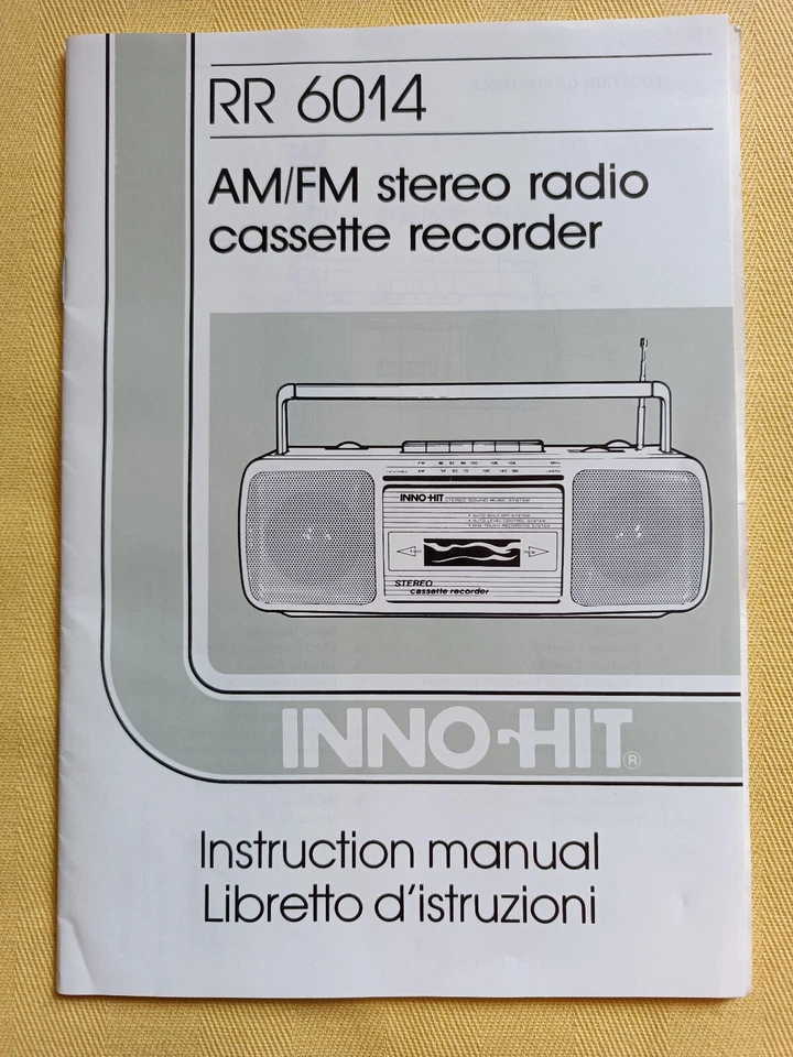 Manuale/LIBRETTO ISTRUZIONI RADIO INNO-HIT RR 6014 ITALIANO INGLESE + Garanzia - Immagine 2 di 4