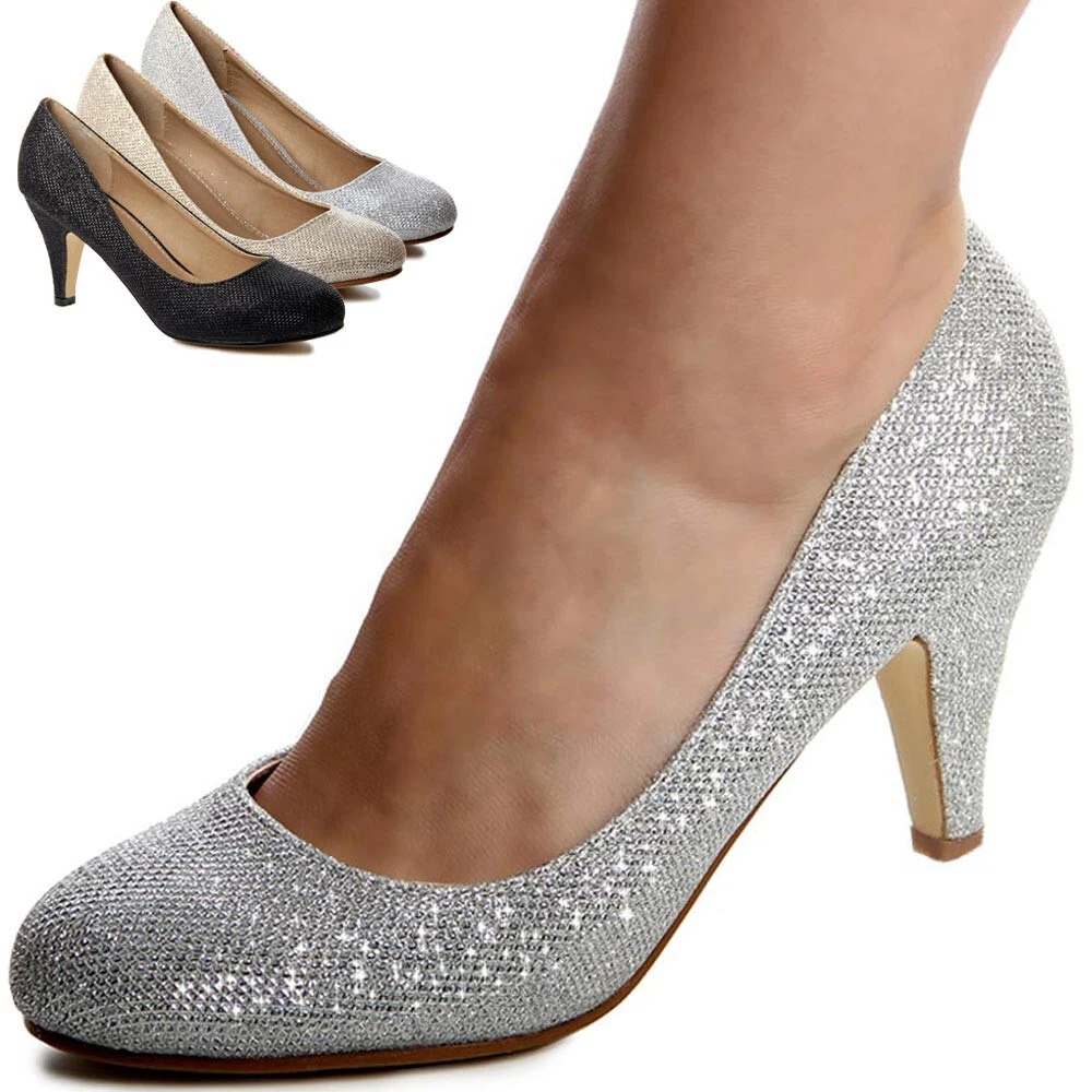 Femmes Paillettes Escarpins Mariage F te Plateformes Talons Hauts