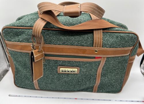 Vintage 4 Piece Oscar De La Renta Black Green Canvas/Tweed Bags CL10 - Picture 2 of 20