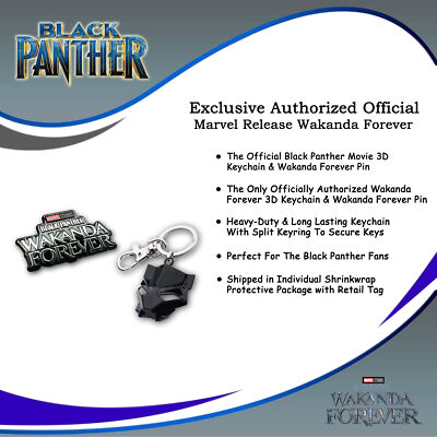 Black Panther WAKANDA FOREVER KEYCHAIN & PIN | eBay