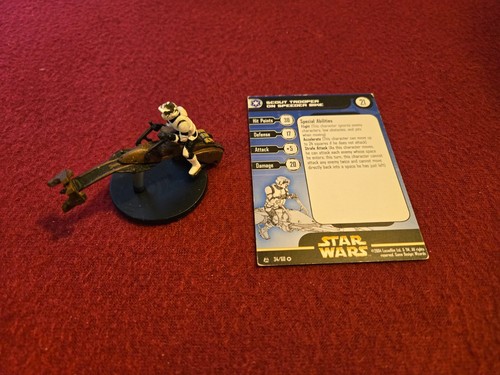 Star Wars Miniatures Damaged Rebel Storm 34 Scout Trooper On Speeder Bike