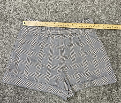 Abercrombie & Fitch plaid houndstooth plaid high waisted shorts Size XL belted - Picture 6 of 9