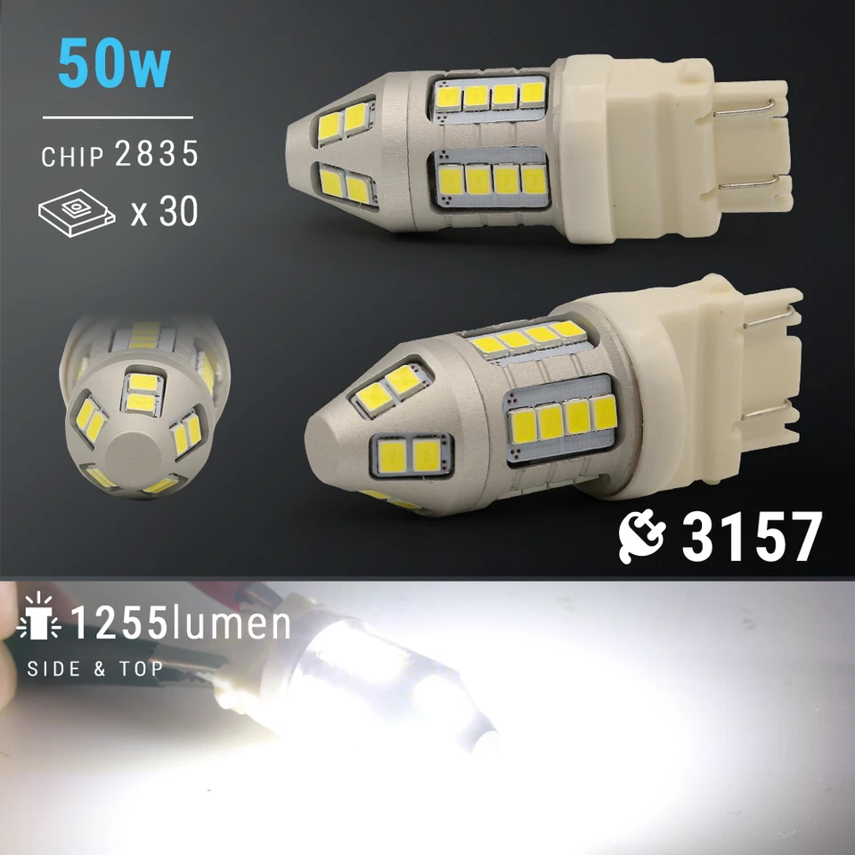 3157 3156 Xenón Blanco Intermitente Esquina LED Bombillas x 10 Juegos Foto 2 de 4