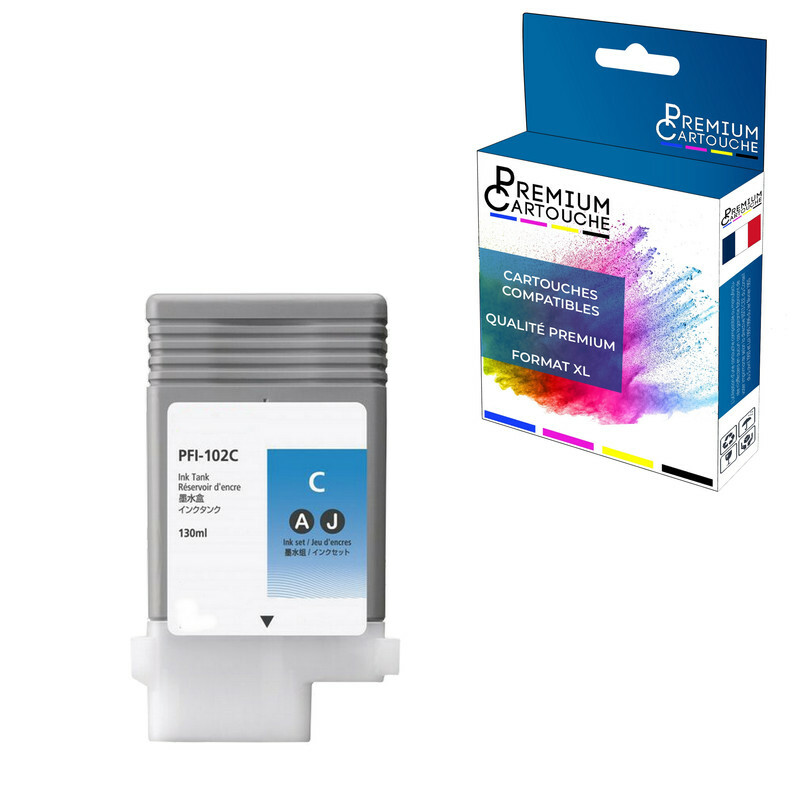 Cartouche PFI-102C cyan haute précision de 130ml pour CANON 0896B001