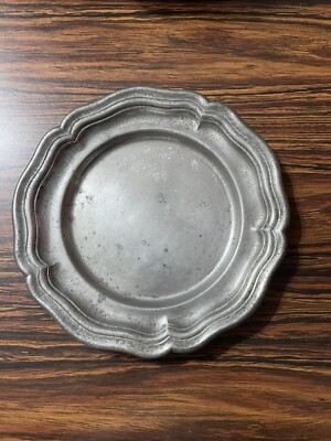 EZR Zinn German Pewter Plate Wall Decor Hand Cast Vintage
