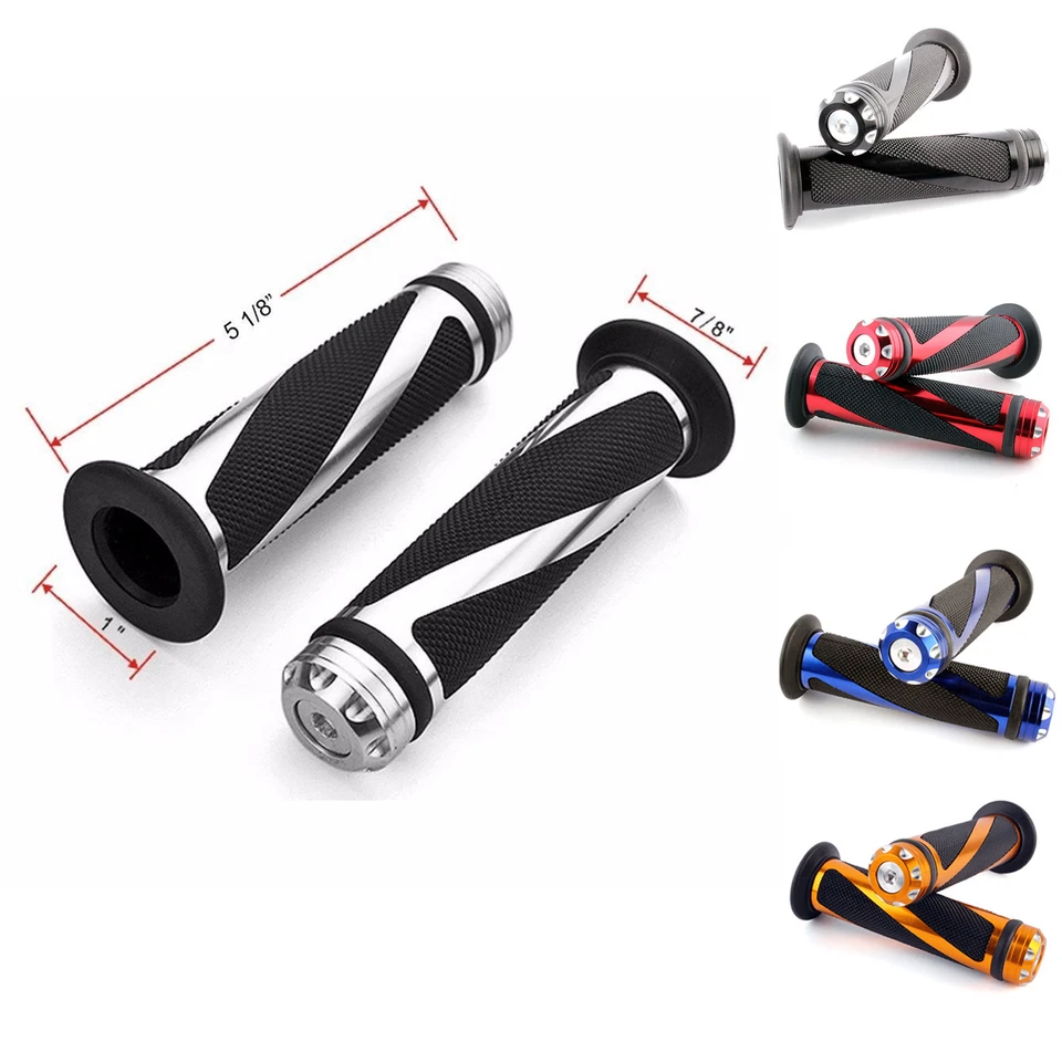 For Honda CBR1000RR / Honda CBR600RR Black Motorcycle Hand Grips Rubber Gel - Image 2 of 4