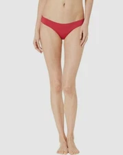 $68 L*Space Women's Red Solid Sandy Classic Bikini Bottom Swimwear Size L