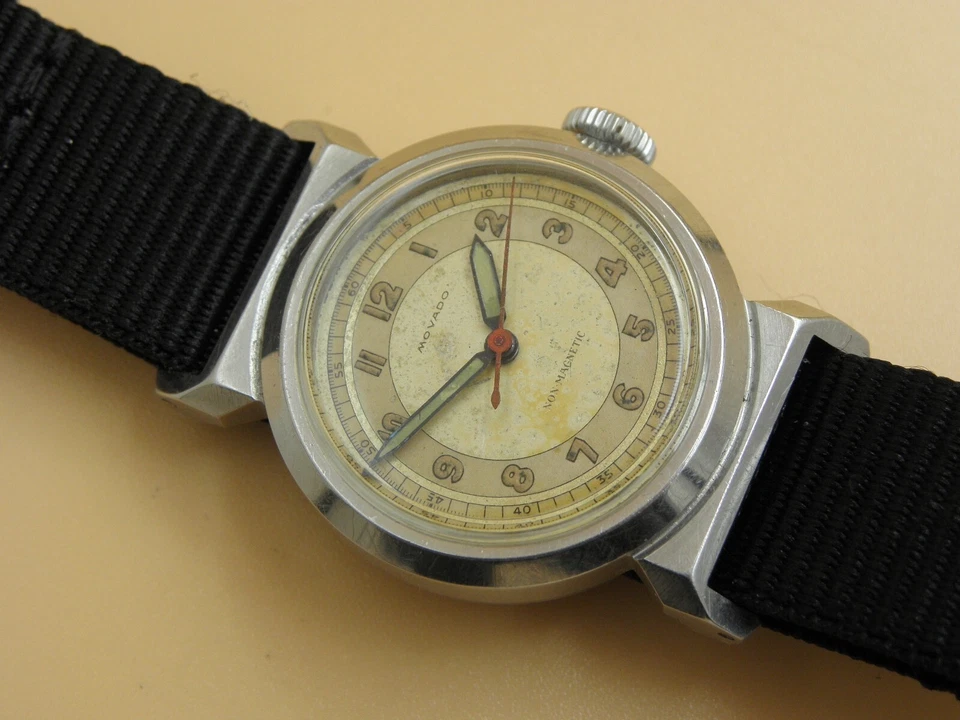 Reloj Movado Vintage Bicolor Años 30 Francois Borgel Escarabajo Caja Acero Inoxidable Foto 4 de 4