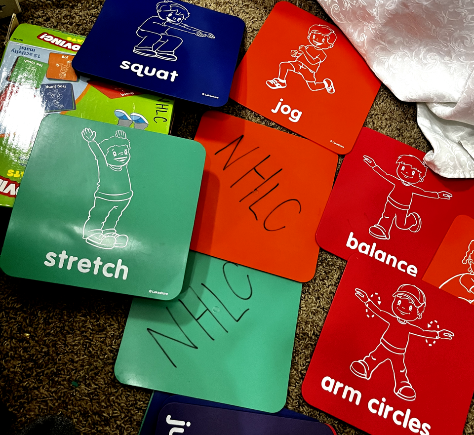 LAKESHORE Let’s Get Moving! Activity Mats rubber tiles gym PE game eBay