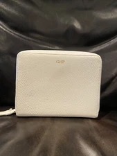 Mark and Graham White Monogrammed Tech Folio