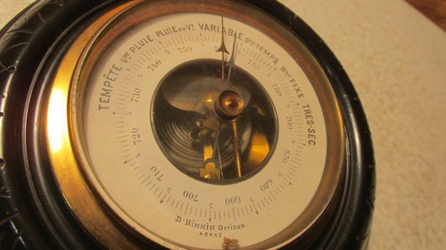 Antique Wood European Wall Barometer - Picture 2 of 3