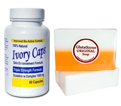 Ivory Caps Lightening Glutathione Pill + Kojic Acid & Glutathione Whitening  Soap