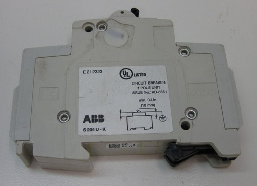ABB S201U-K20 Mini Circuit Breaker, Type K, 1-Pole, 20A - Picture 3 of 4