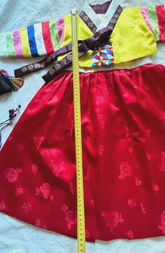 Größe 2 Koreanisches traditionelles Kleid Hanbok Set Joseon Dynastie Stil Regenbogen Hanbok - Bild 10 von 11