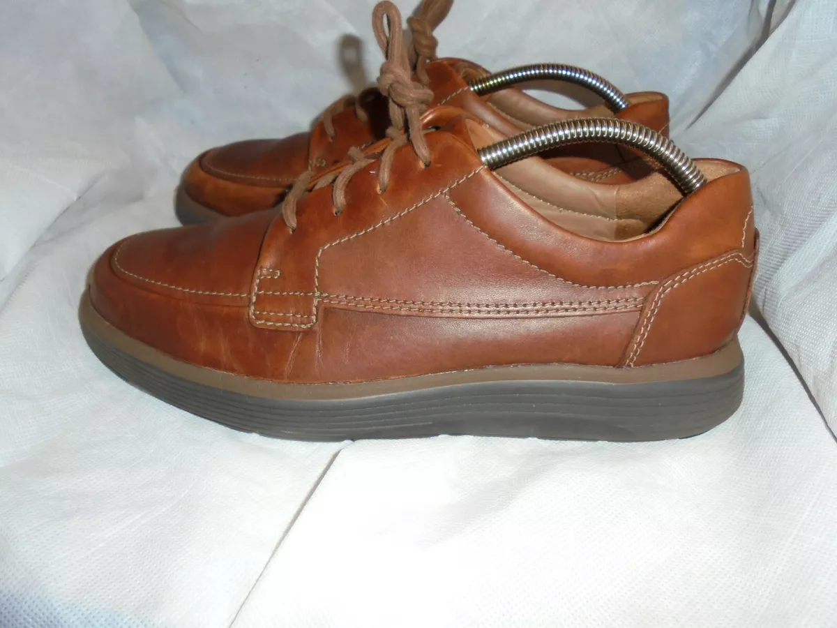 CLARKS UNSTRUCTURED MEN BROWN LEATHER UP SIZE UK 8 EU 42 USA 9 VGC | eBay