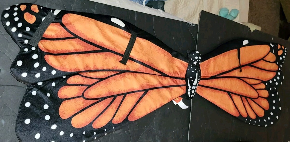 MONARCH BUTTERFLY Orange Black Padded Strap Poly Fabric Wings