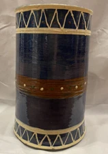 REDWARE POTTERY TURTLE CREEK JAR Vase 9 1/2” David T Smith Workshops 2005 Drum