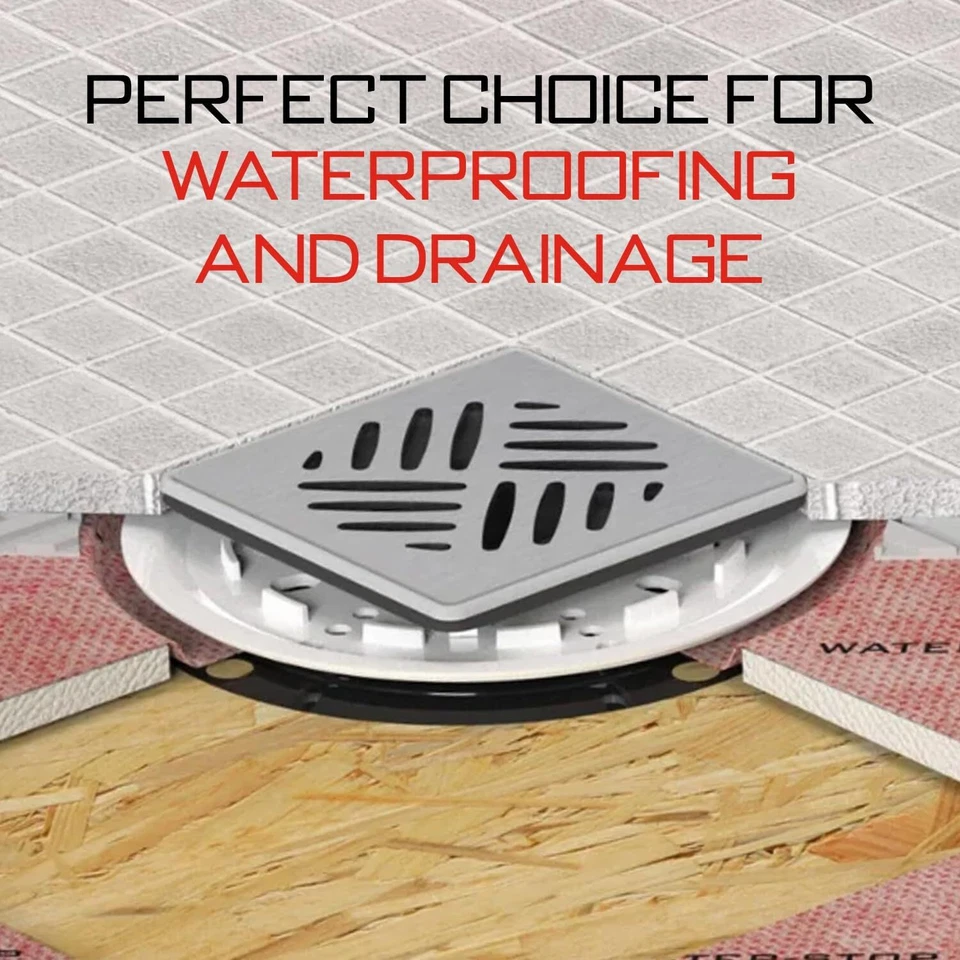 Kit de chuveiro GURU USA SuperKit com bandeja leve membrana de drenagem de aço inoxidável 48" x 49" - Imagem 4 de 4