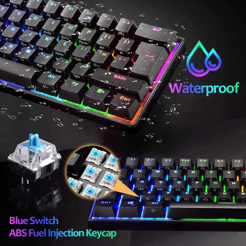 60% Mechanische Gaming Tastatur Kabelgebunden RGB Hintergrundbeleuchtung für PC Computer PS4 Xbox one - Bild 16 von 40