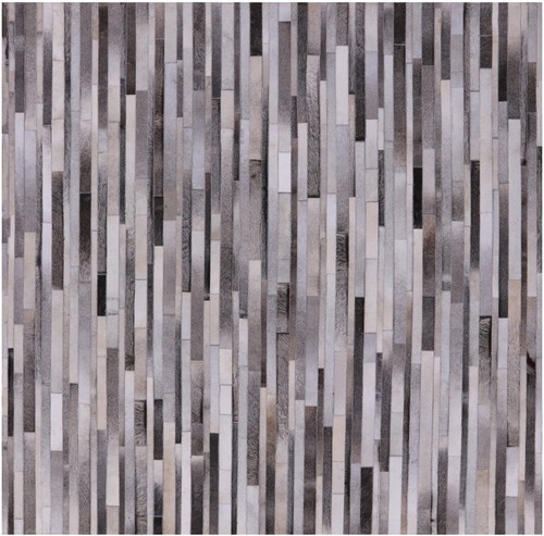 7' Square Hand Stitched Natural Cowhide Rug - C1429 - 第 1/6 張圖片