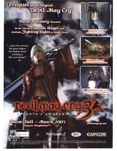 Devil May Cry 3 Dante's Awakening Capcom 2005 Print Magazine Ad