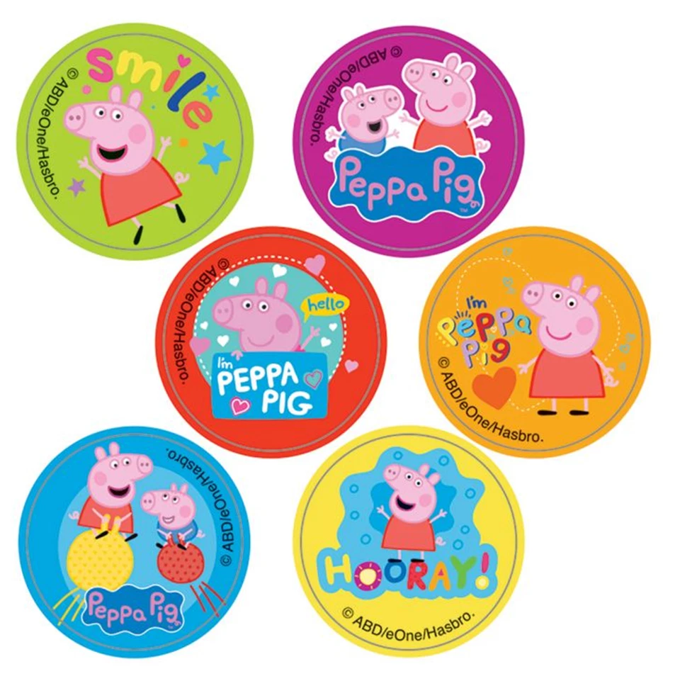 SANDYLION 150 Peppa Pig Mini Stickers, Each 7/8" Round