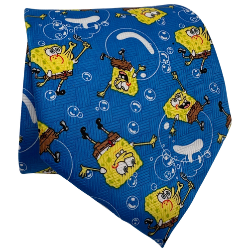 New Vintage SpongeBob Squarepants Neck Tie Squid Net 2003 Nickelodeon Novelty