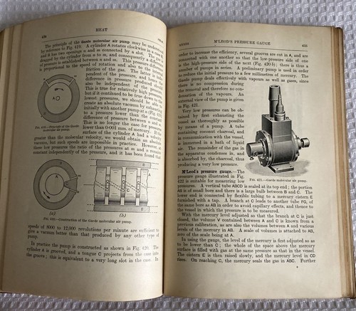 Text Book of Physics Duncan and Starling HEAT 1920 HC Damaged Spine - Picture 11 of 12