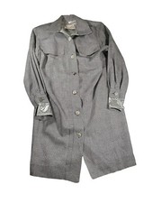 Vtg Saks Fifth Avenue David Warren Trench Jacket Womens Size 10 Gray Blazer