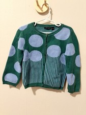 Mini Kardi Blue Big Rocks Cotton Cardigan Sweater, 3-4 Years
