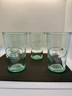 4 Vintage Global Amici Italy MILK COW Embossed Motif 5” Green Tumbler Glasses