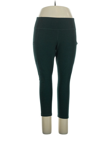 Interval Women Green Active Pants 1X Plus