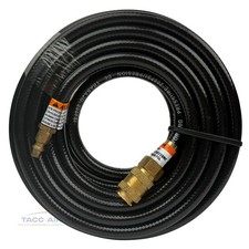 Black 1/4" ID x 25' Air Compressor Hose PVC With Coupler & Plug Ready To Use