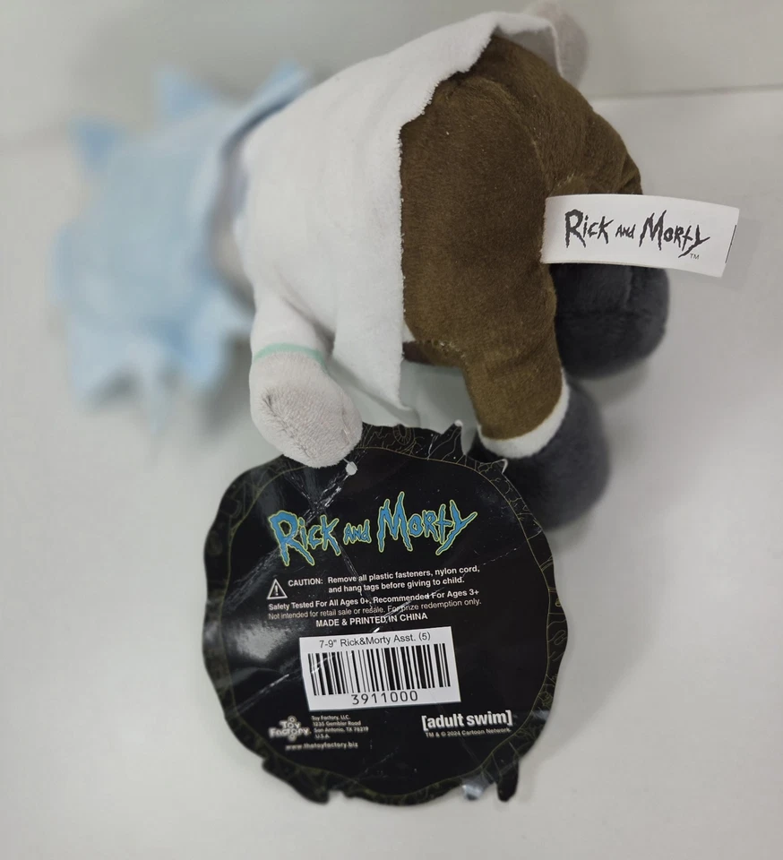 Rick 10” Pelúcia de Rick and Morty Licença Oficial Brinquedo Fábrica Novo com etiquetas Adulto Natação - Imagem 3 de 3