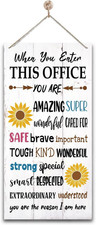 Sunflower Wooden Motivational Office Decor - Hanging Wall Sign for Counselor P