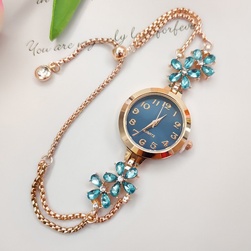 Schicke Damen Diamant Uhr mit einzigartiger Blumenform und bequemer Passform - Picture 5 of 19