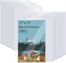 30PCS 11" x 17" Rigid Print Protectors Hard Plastic Page Sheet Protectors