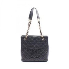CHANEL Matelass PST Tote Bag Leather Calf (Cow Leather) Ladies Black Used from J