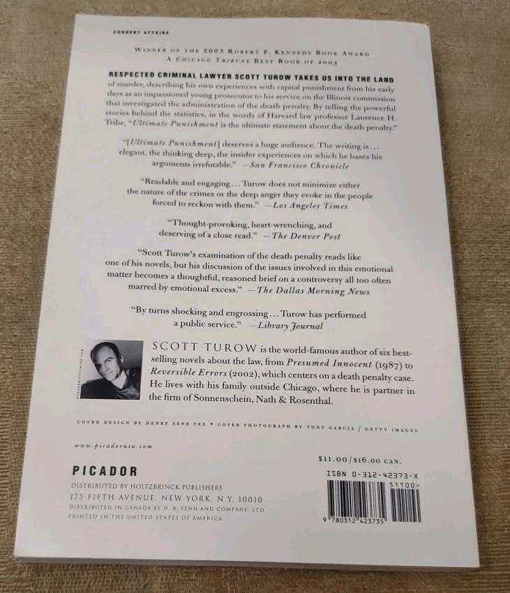 Scott Turow Ultimate Punishment SIGNED PB First Edition Picador 2004 - Image 4 of 4