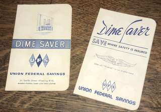 Union Federal Savings Dime Saver Dime Coin Saver Folder/Card Save A Dime A Day