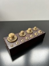 ANCIENNE BOÎTE DE POIDS LAITON COMPLET 